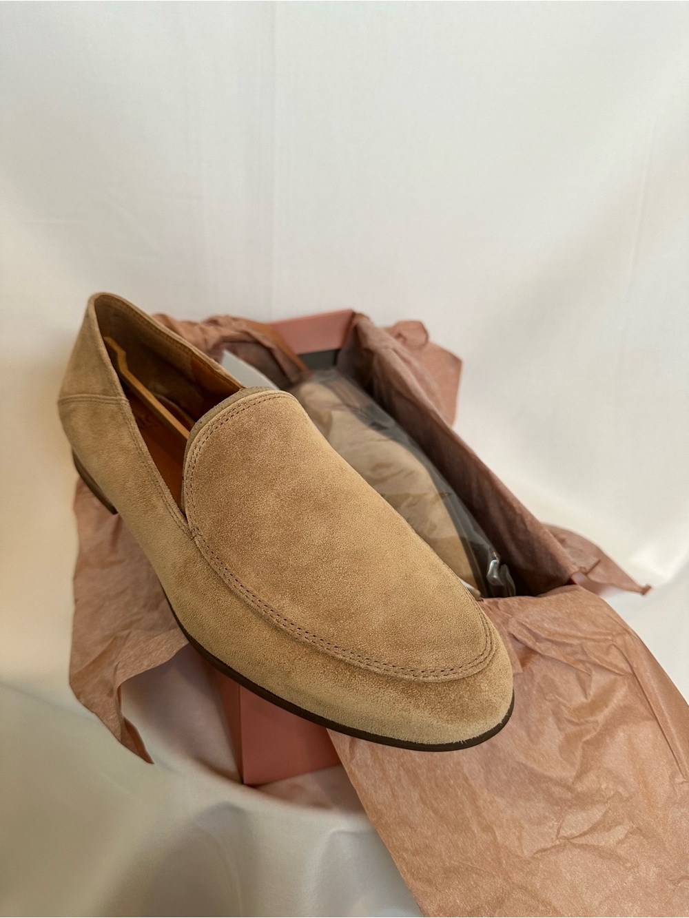 NWT Franco Sarto Women's Suede Loafers in Dark Sand Suede